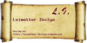 Leimetter Ibolya névjegykártya